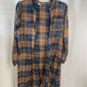 Plaid Long Sleeve Open Front Cardigan